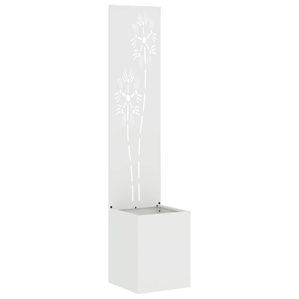 Garten Sichtschutz-Leinwand Floral Weiß 32 x 150 cm