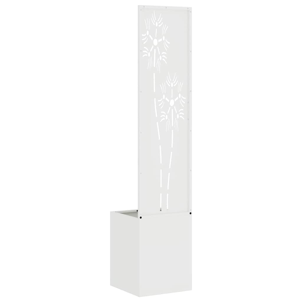 Garten Sichtschutz-Leinwand Floral Weiß 32 x 150 cm
