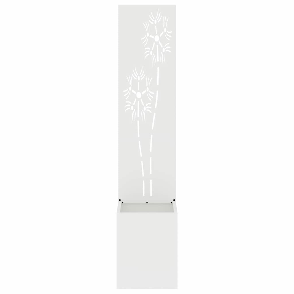 Garten Sichtschutz-Leinwand Floral Weiß 32 x 150 cm