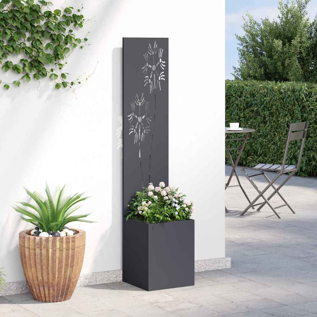 Garten Sichtschutz-Leinwand Floral Anthrazit 32 x 150 cm