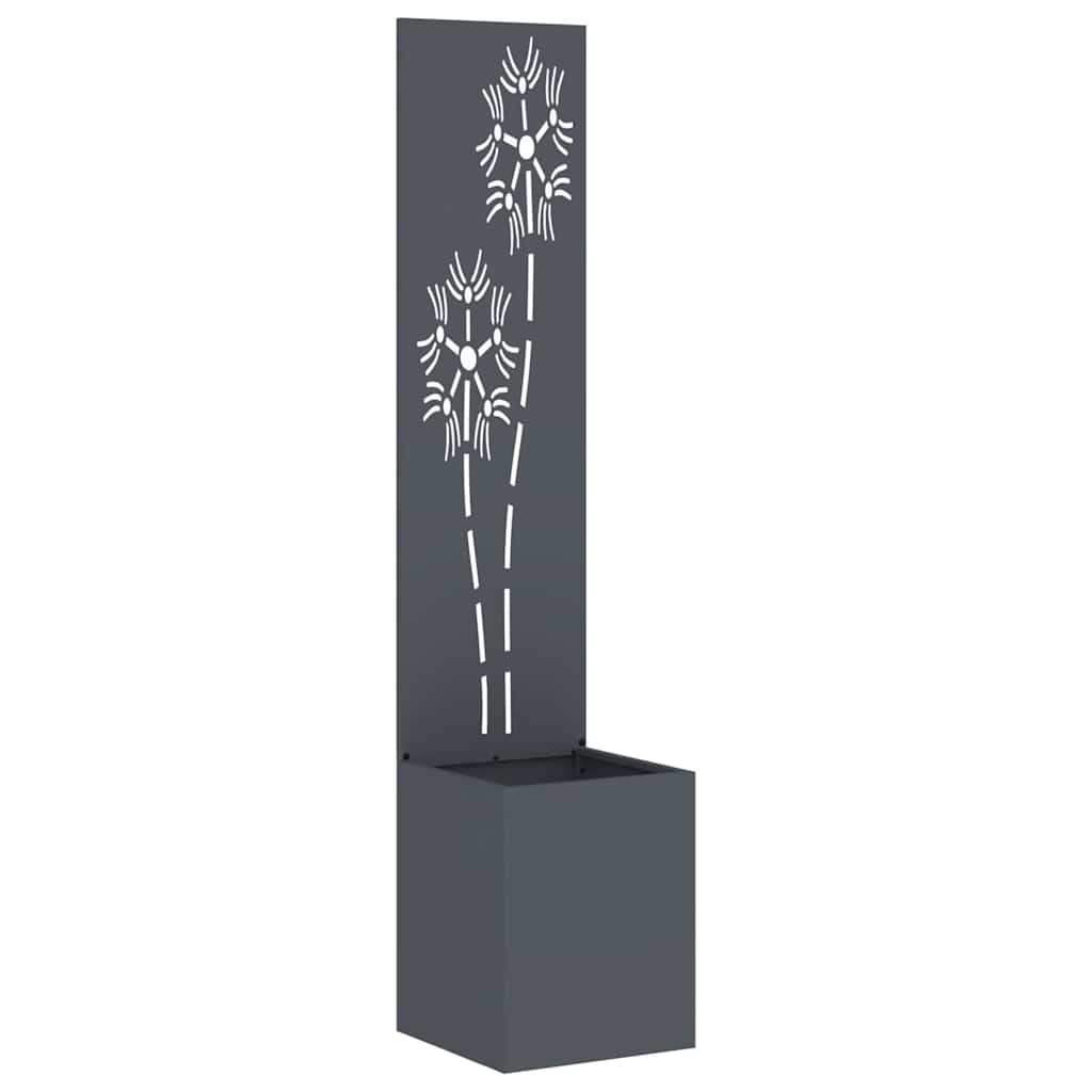 Garten Sichtschutz-Leinwand Floral Anthrazit 32 x 150 cm