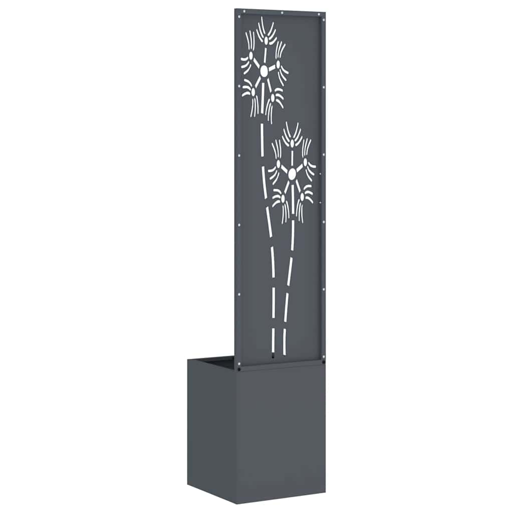 Garten Sichtschutz-Leinwand Floral Anthrazit 32 x 150 cm
