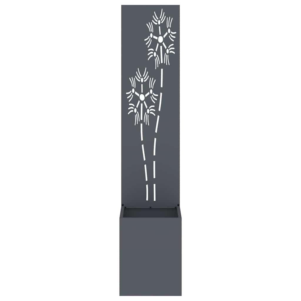 Garten Sichtschutz-Leinwand Floral Anthrazit 32 x 150 cm
