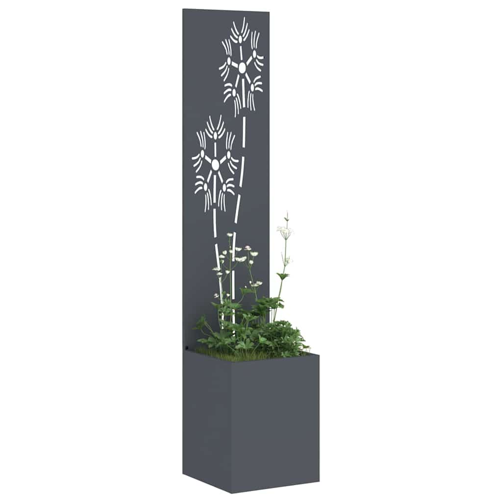 Garten Sichtschutz-Leinwand Floral Anthrazit 32 x 150 cm