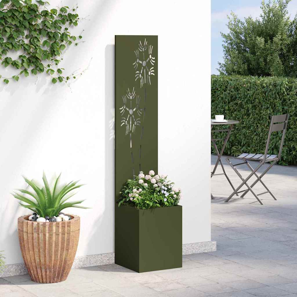 Garten Sichtschutz-Leinwand Floral Olivgrün 32 x 150 cm