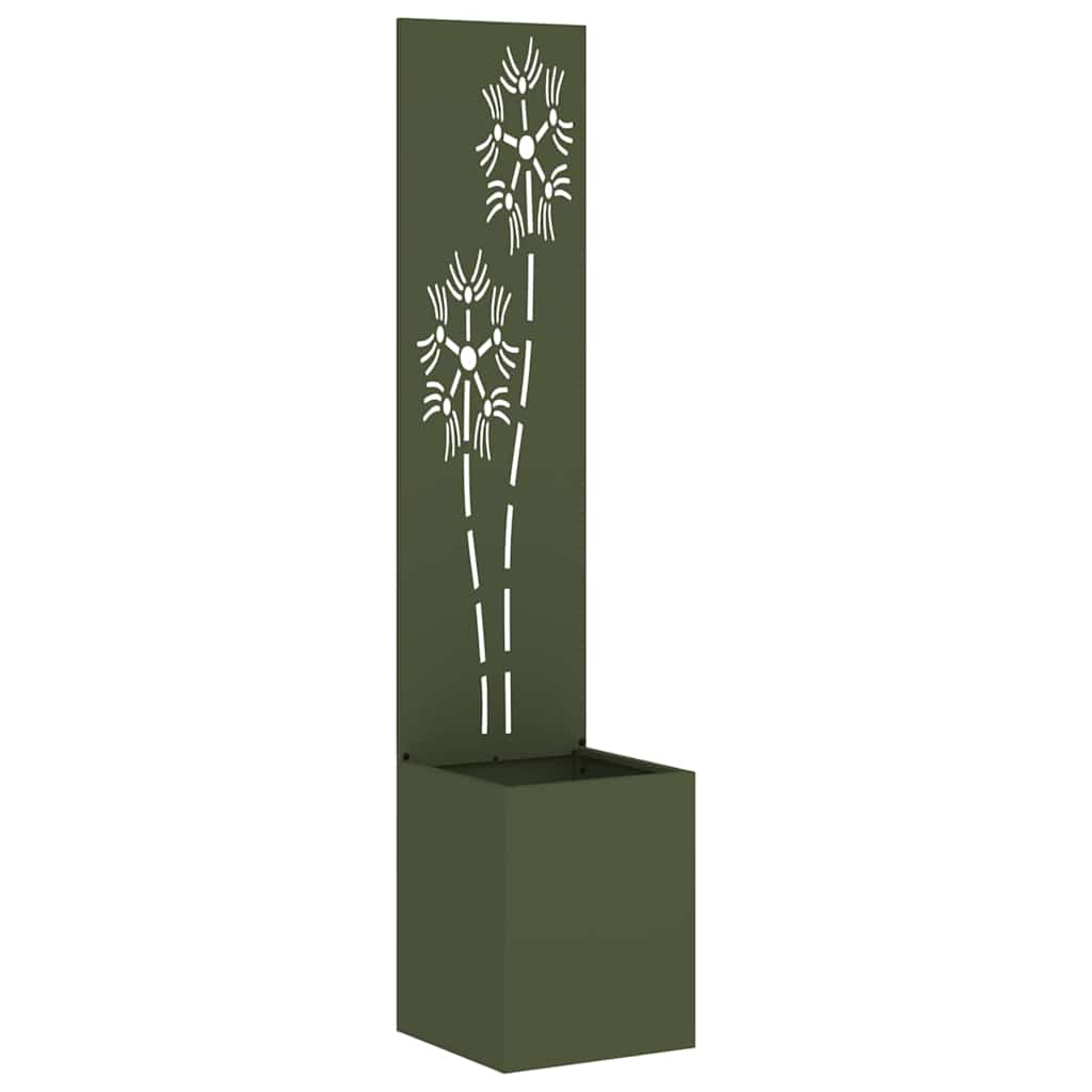 Garten Sichtschutz-Leinwand Floral Olivgrün 32 x 150 cm