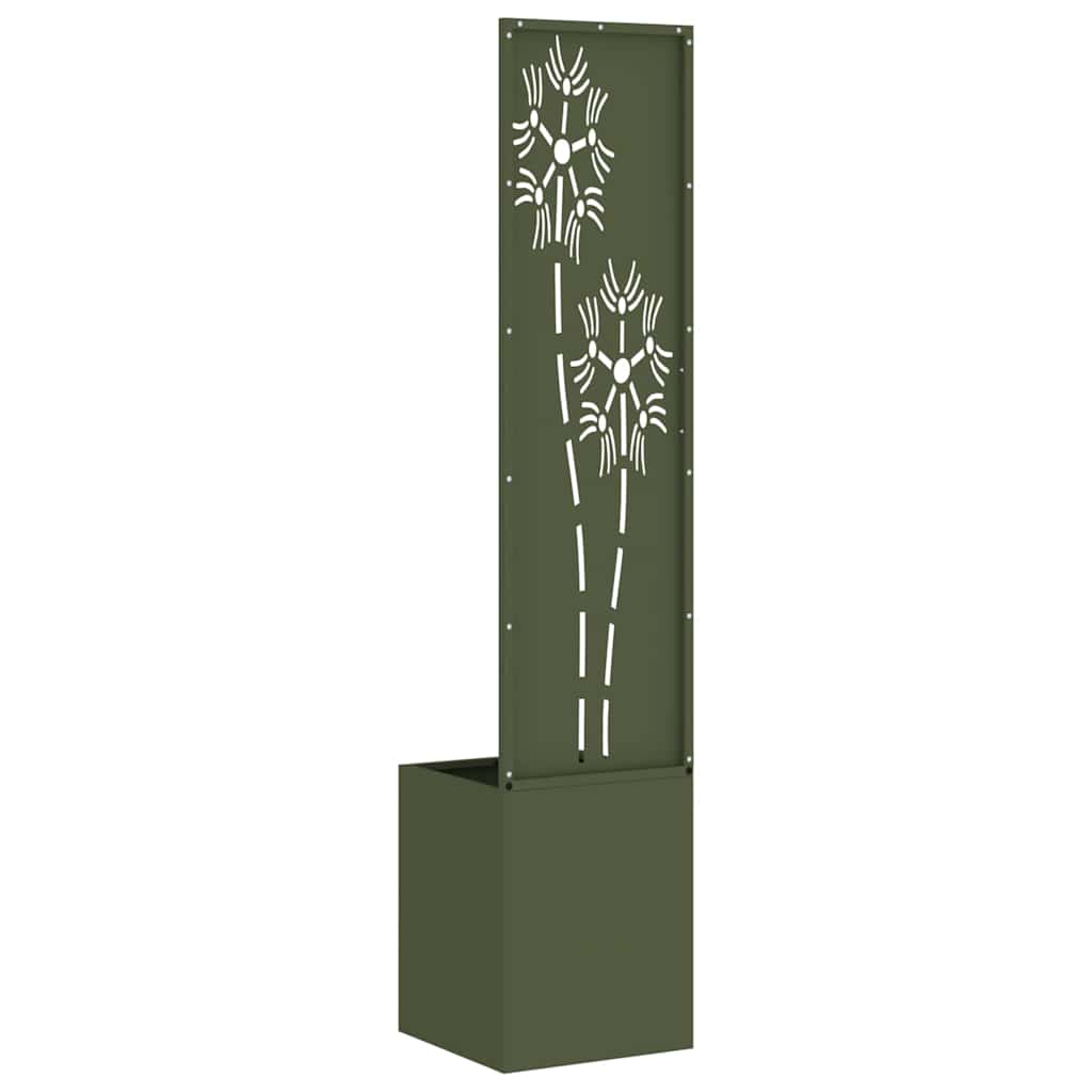 Garten Sichtschutz-Leinwand Floral Olivgrün 32 x 150 cm