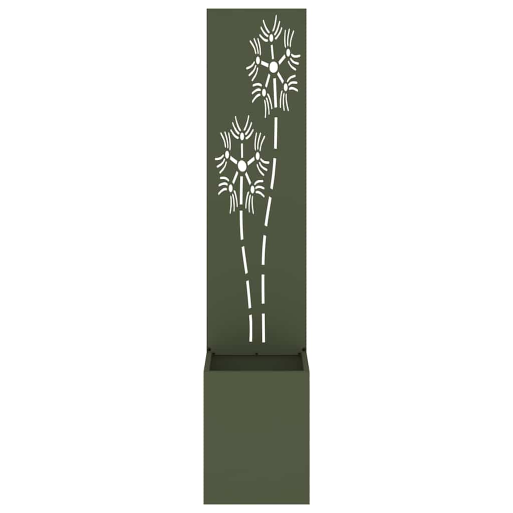 Garten Sichtschutz-Leinwand Floral Olivgrün 32 x 150 cm