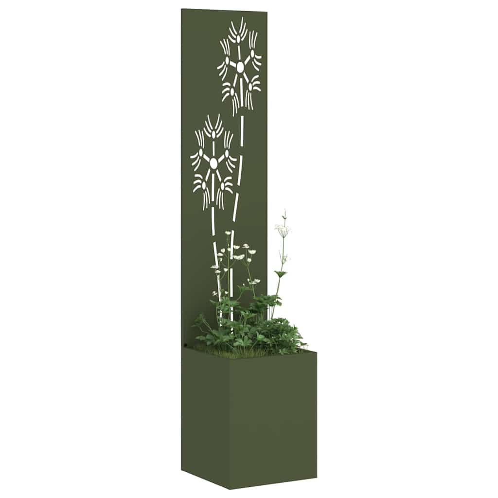 Garten Sichtschutz-Leinwand Floral Olivgrün 32 x 150 cm