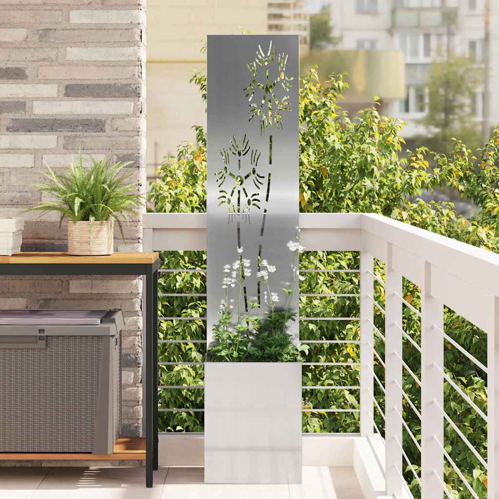 Garten Sichtschutz-Leinwand Silber 32 x 150 cm Verzinkter Stahl