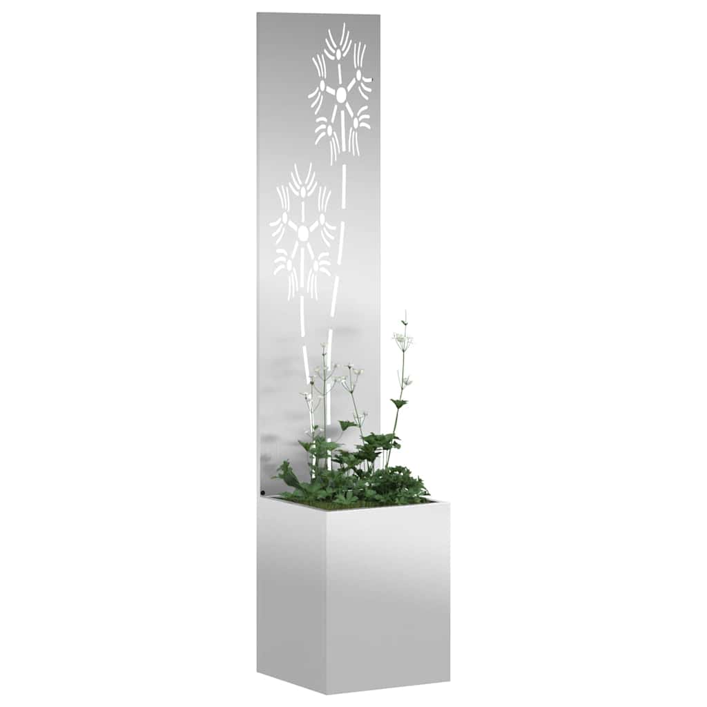 Garten Sichtschutz-Leinwand Silber 32 x 150 cm Verzinkter Stahl