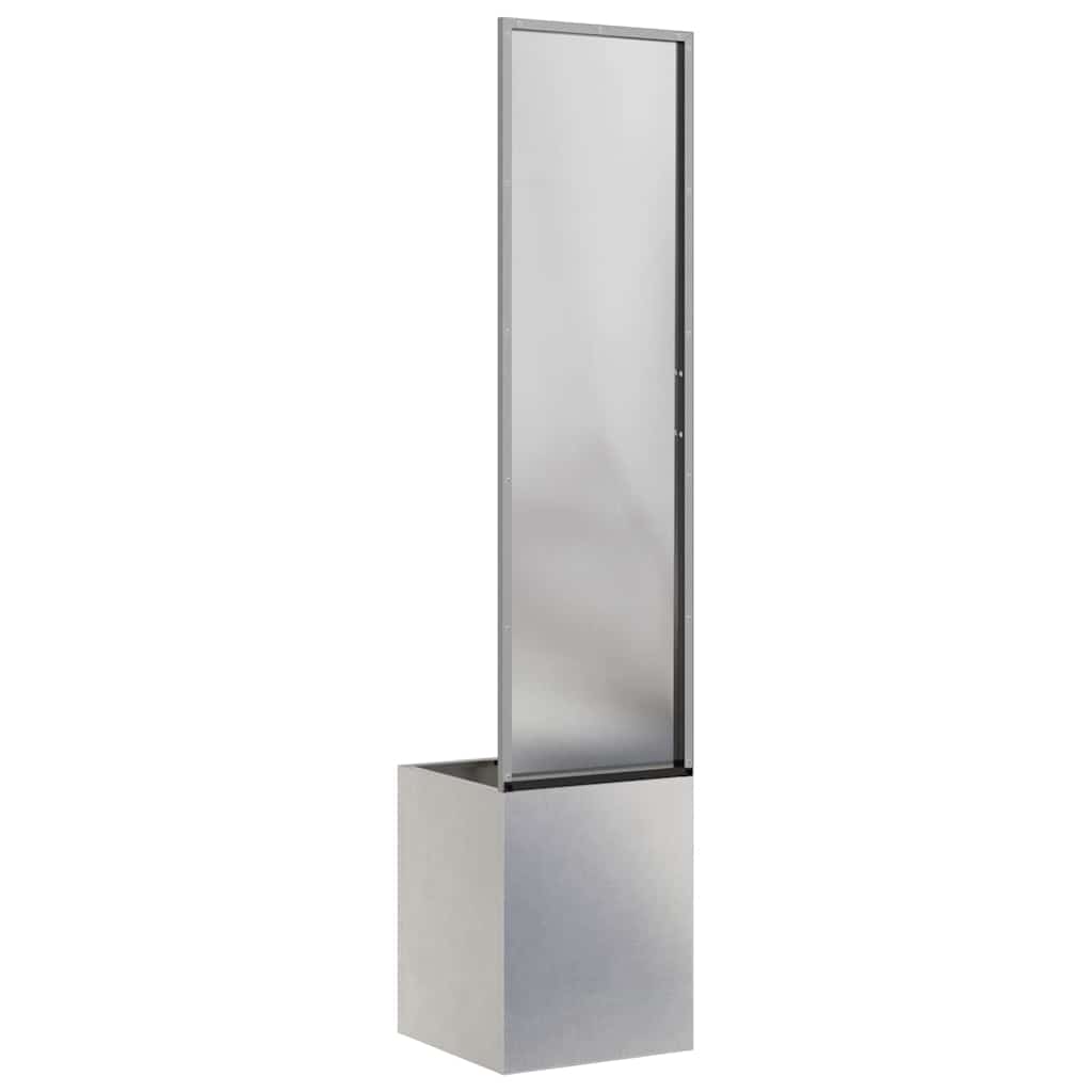 Garten Sichtschutz-Leinwand Silber 32 x 150 cm Edelstahl