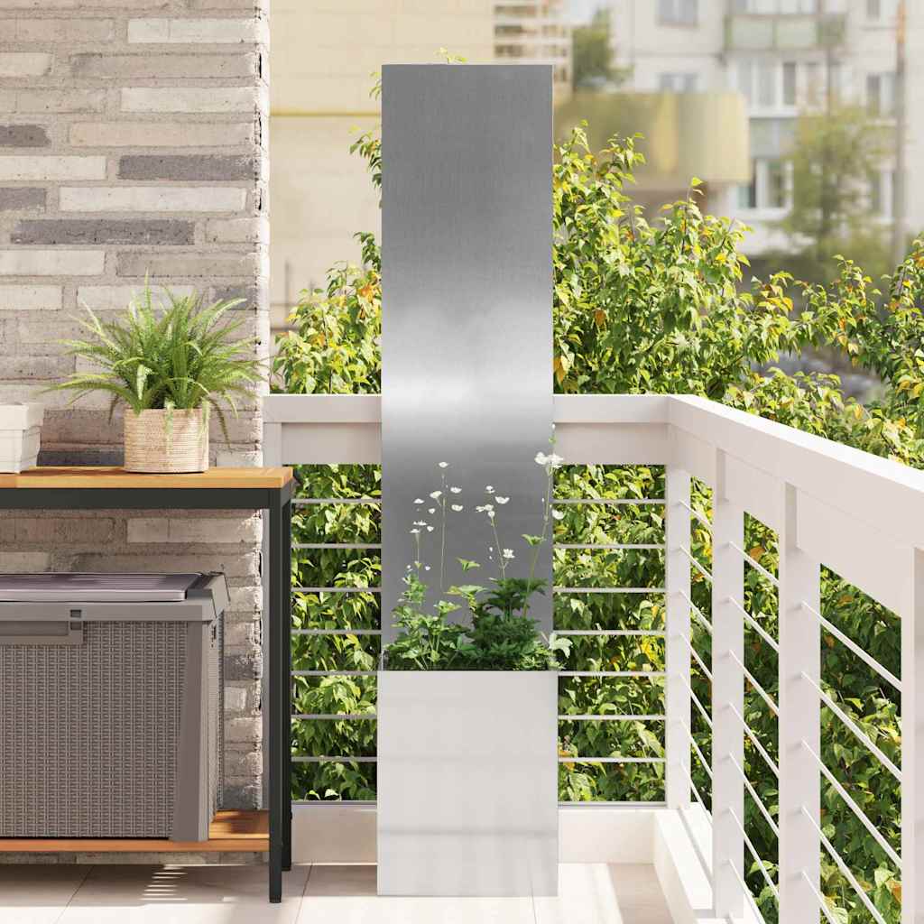 Garten Sichtschutz-Leinwand Silber 32 x 150 cm Verzinkter Stahl