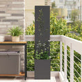Garten Sichtschutz-Leinwand Floral Schwarz 32 x 32 x 150 cm