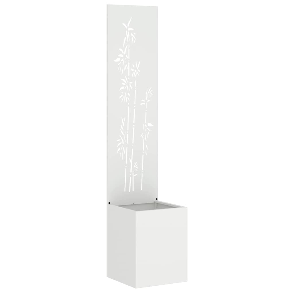 Garten Sichtschutz-Leinwand Floral Weiß 32 x 150 cm