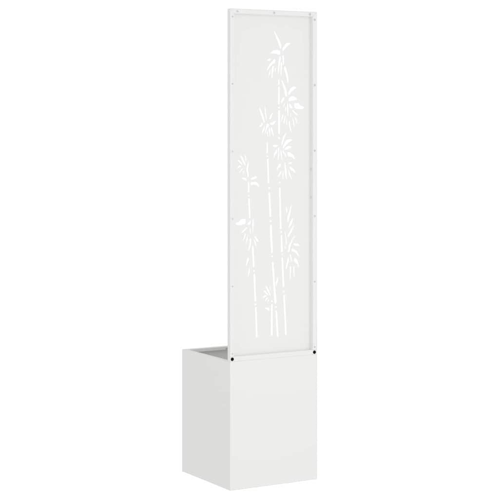 Garten Sichtschutz-Leinwand Floral Weiß 32 x 150 cm