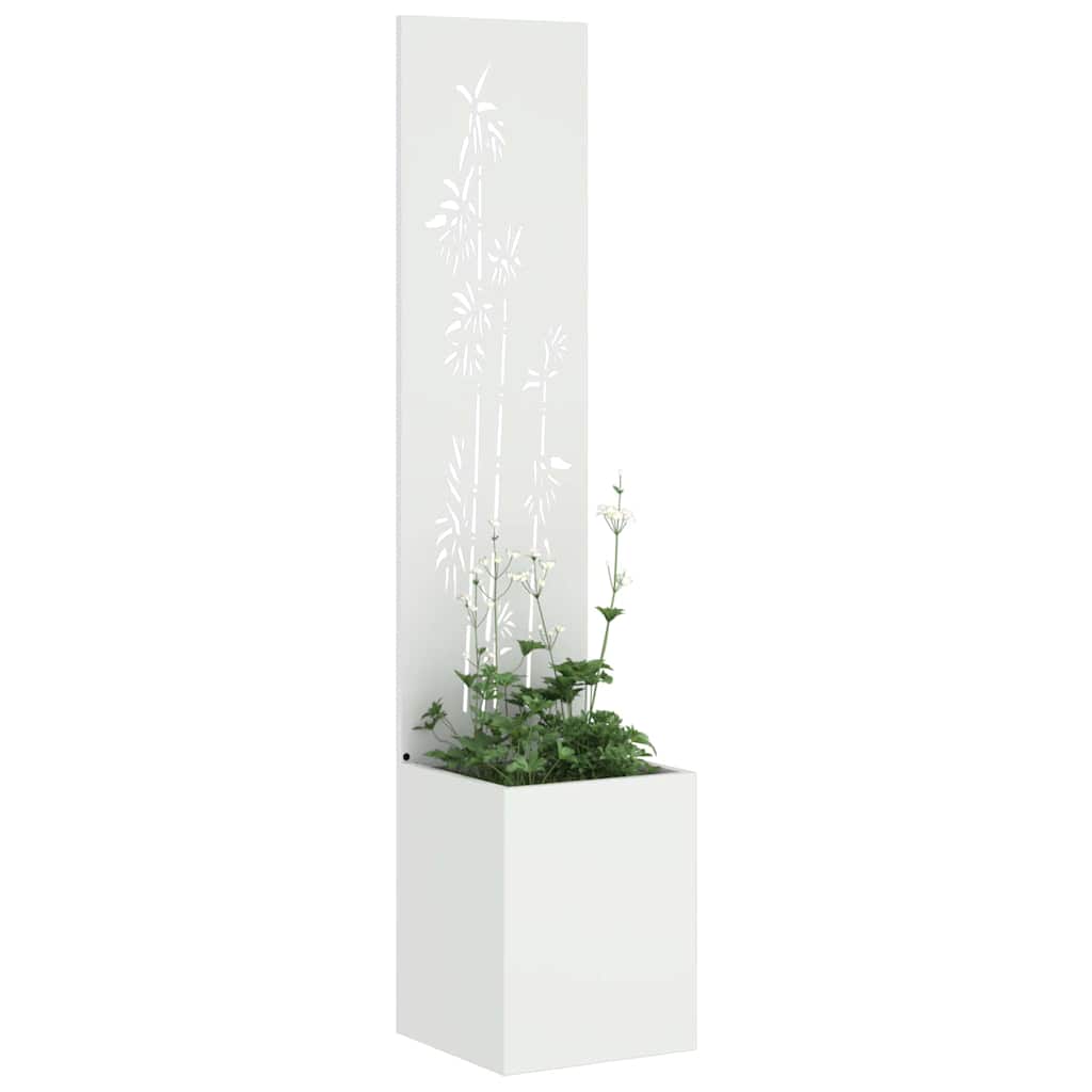 Garten Sichtschutz-Leinwand Floral Weiß 32 x 150 cm
