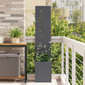 Garten Sichtschutz-Leinwand Floral Anthrazit 32 x 140 cm
