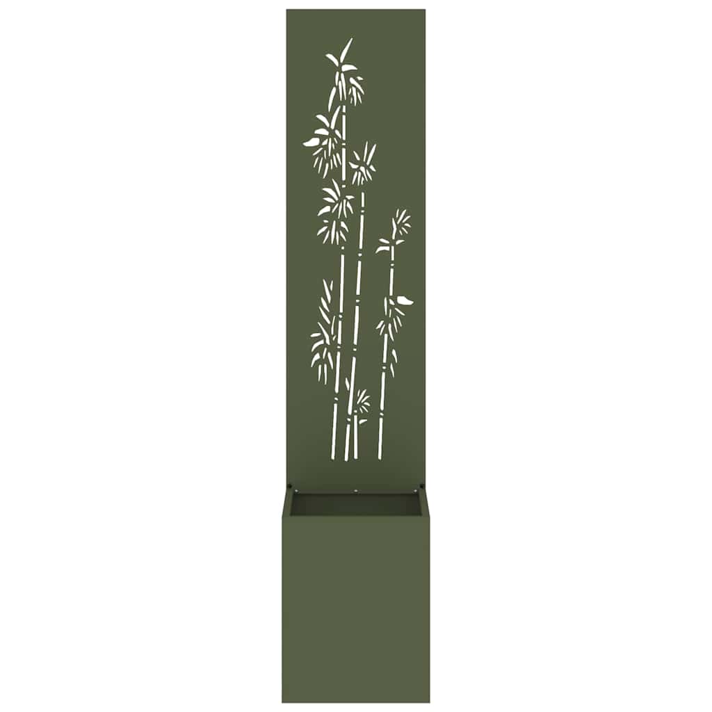 Garten Sichtschutz-Leinwand Floral Olivgrün 32 x 32 x 150 cm