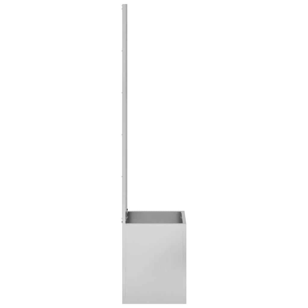 Garten Sichtschutz-Leinwand Floral Silber 32 x 140 cm Edelstahl