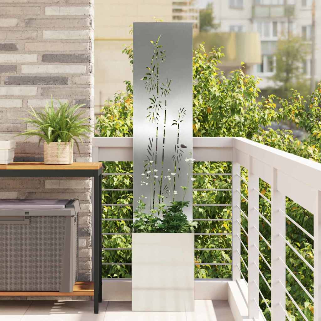 Garten Sichtschutz-Leinwand Silber 32 x 150 cm Verzinkter Stahl