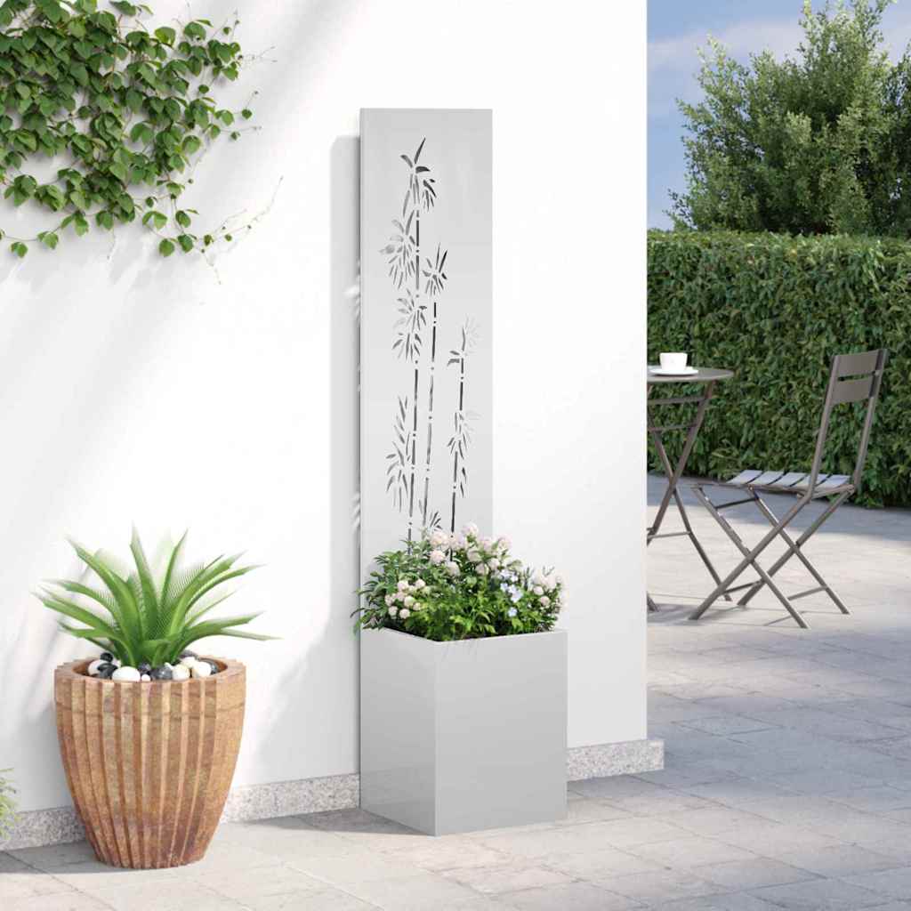 Garten Sichtschutz-Leinwand Silber 32 x 150 cm Verzinkter Stahl