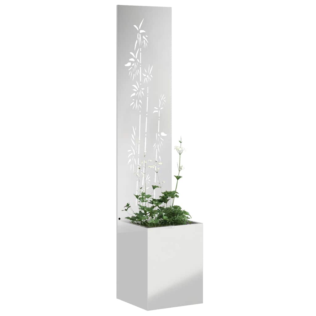 Garten Sichtschutz-Leinwand Silber 32 x 150 cm Verzinkter Stahl