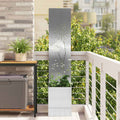 Garten Sichtschutz-Leinwand Silber 32 x 150 cm Edelstahl