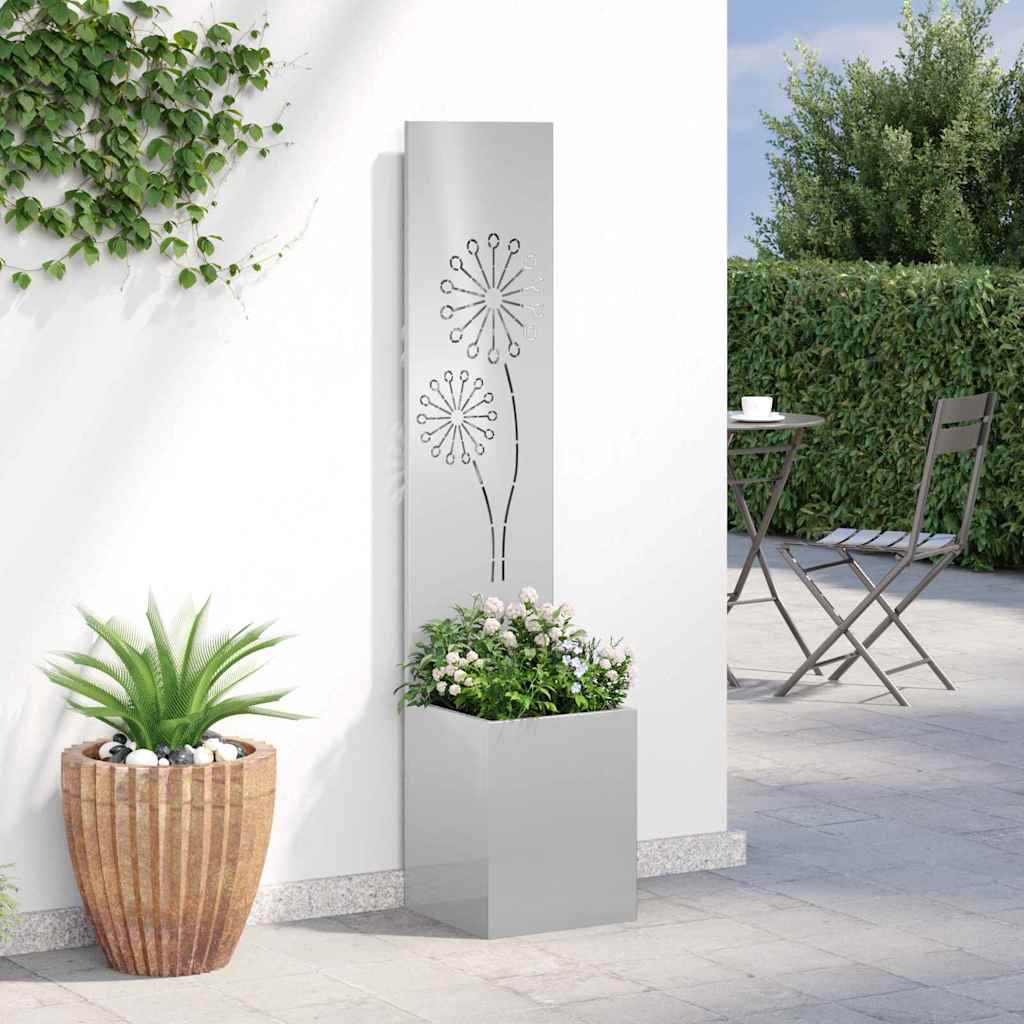 Garten Sichtschutz-Leinwand Silber 32 x 150 cm Edelstahl
