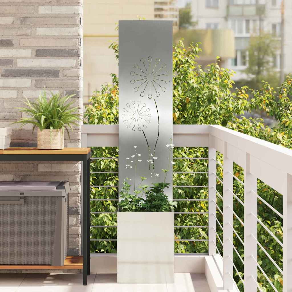 Garten Sichtschutz-Leinwand Silber 32 x 150 cm Verzinkter Stahl