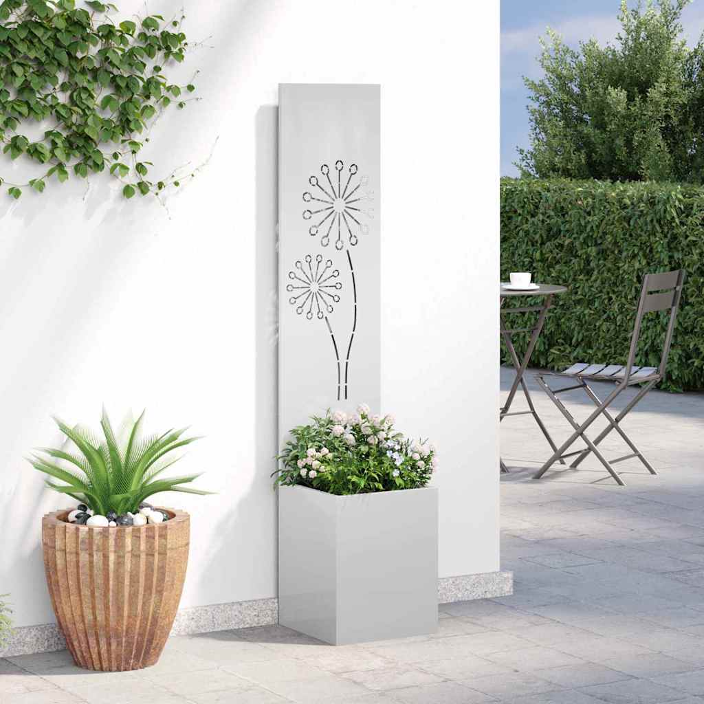 Garten Sichtschutz-Leinwand Silber 32 x 150 cm Verzinkter Stahl