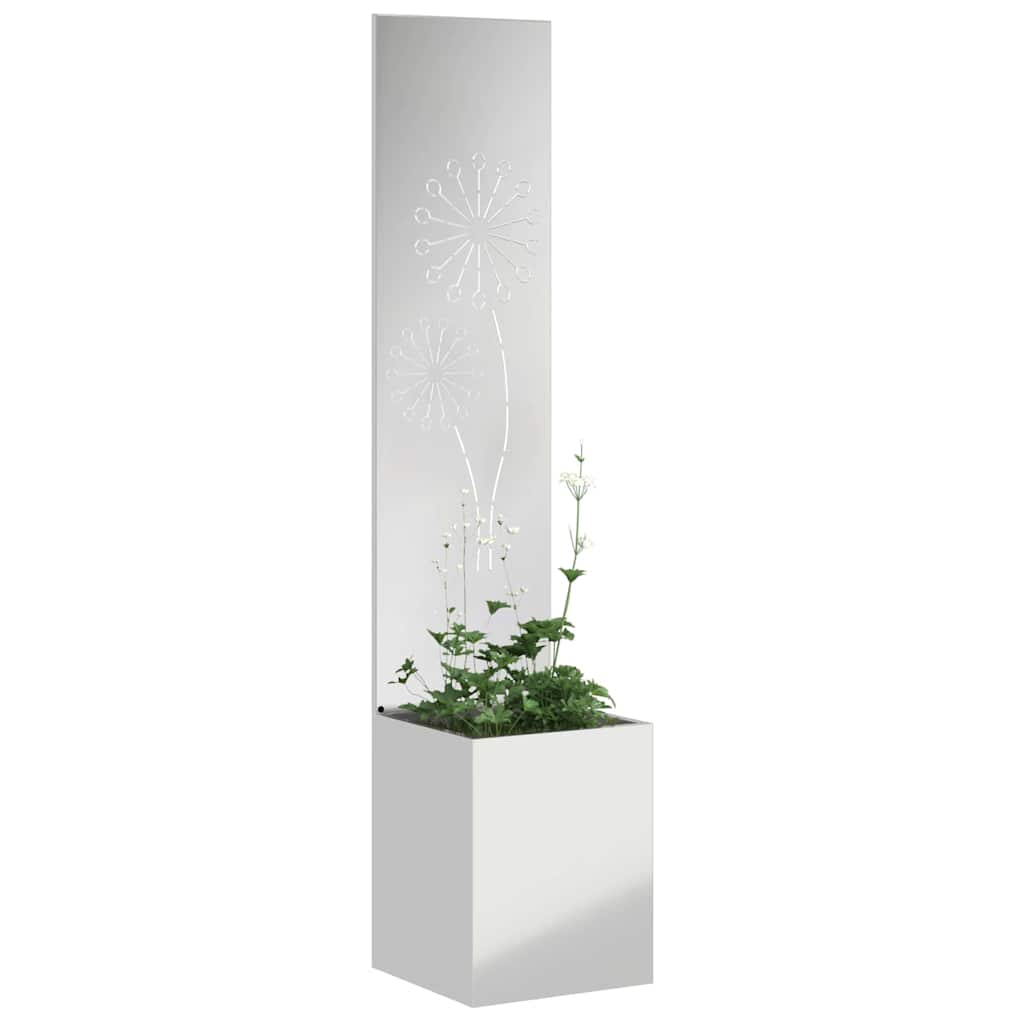 Garten Sichtschutz-Leinwand Silber 32 x 150 cm Verzinkter Stahl