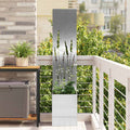 Garten Sichtschutz-Leinwand Silber 32 x 150 cm Edelstahl