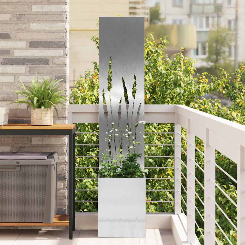 Garten Sichtschutz-Leinwand Silber 32 x 150 cm Edelstahl