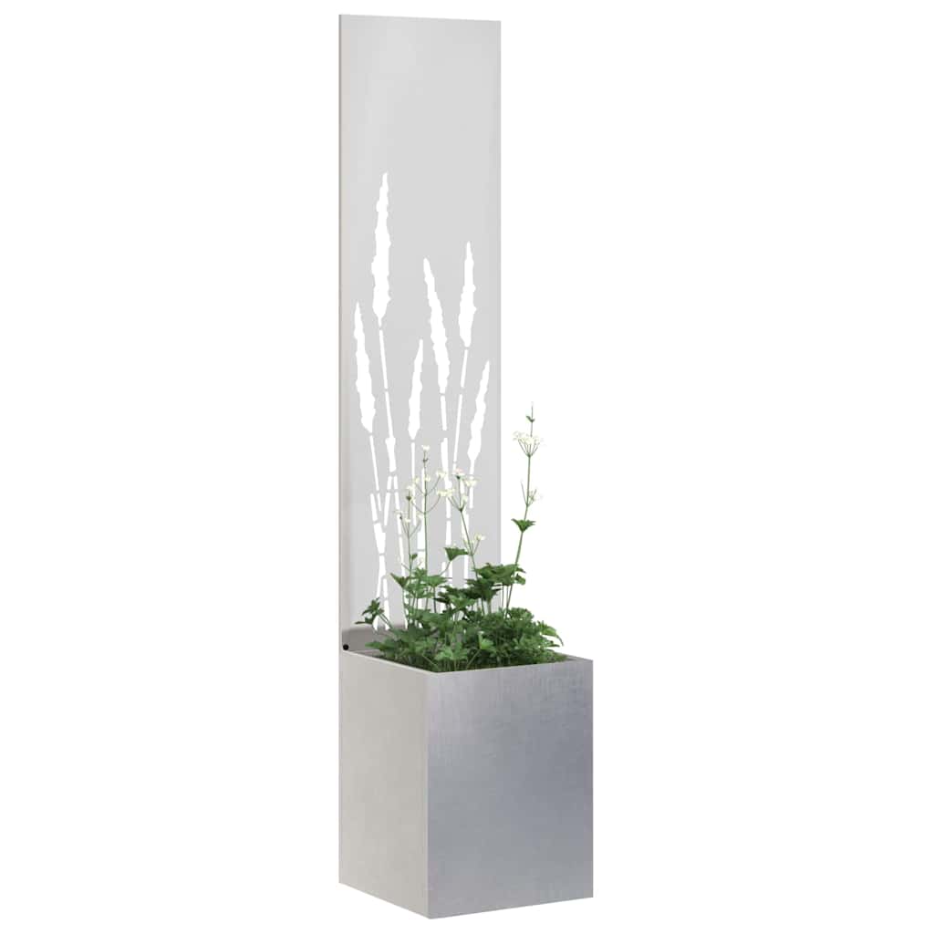 Garten Sichtschutz-Leinwand Silber 32 x 150 cm Edelstahl