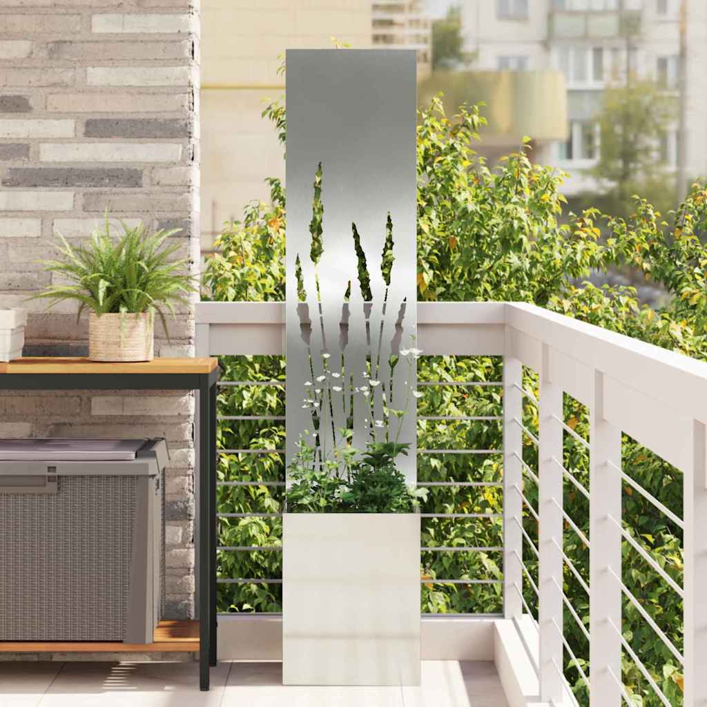 Garten Sichtschutz-Leinwand Silber 32 x 150 cm Verzinkter Stahl