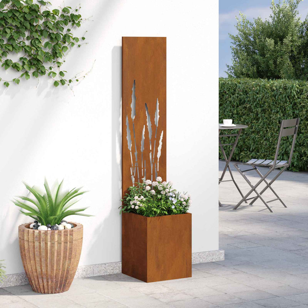 Garten Sichtschutz-Leinwand Rostig 32 x 150 cm Wetterfeststahl