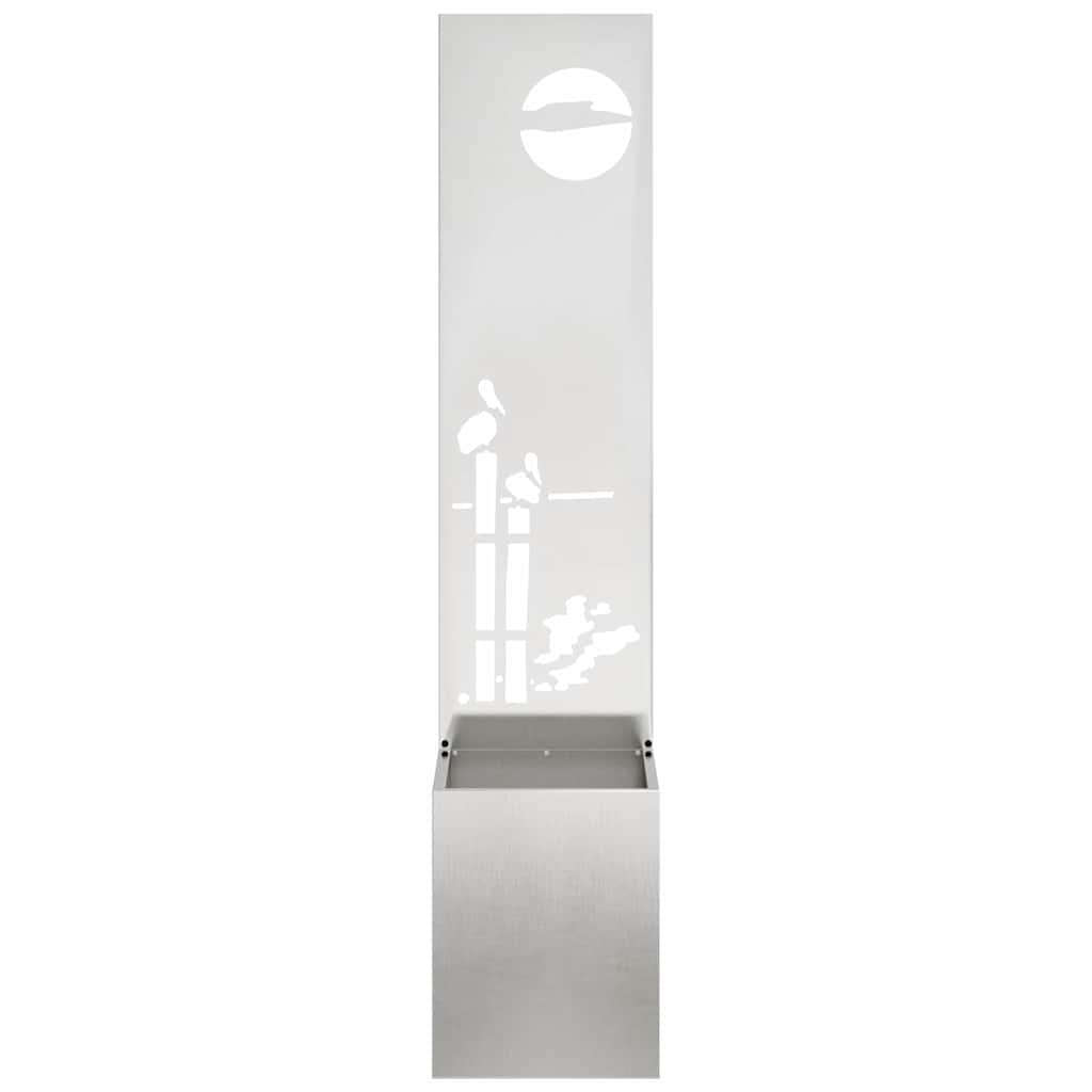 Garten Sichtschutz-Leinwand Silber 32 x 150 cm Edelstahl