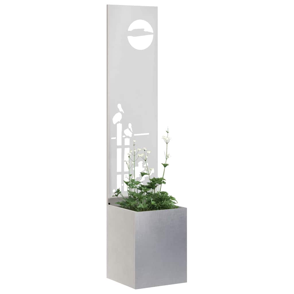 Garten Sichtschutz-Leinwand Silber 32 x 150 cm Edelstahl