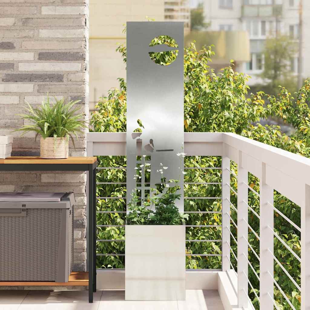 Garten Sichtschutz-Leinwand Silber 32 x 150 cm Verzinkter Stahl