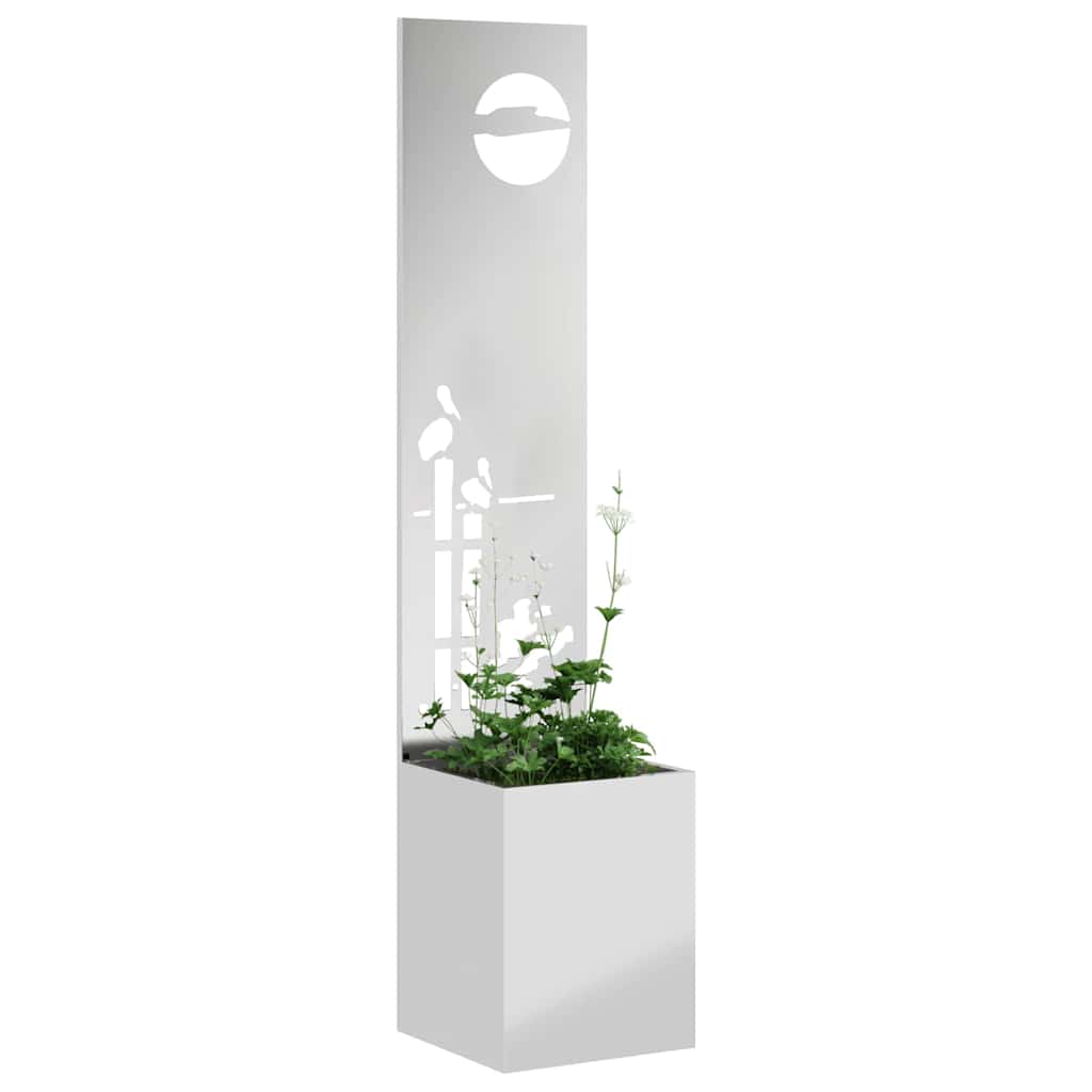 Garten Sichtschutz-Leinwand Silber 32 x 150 cm Verzinkter Stahl