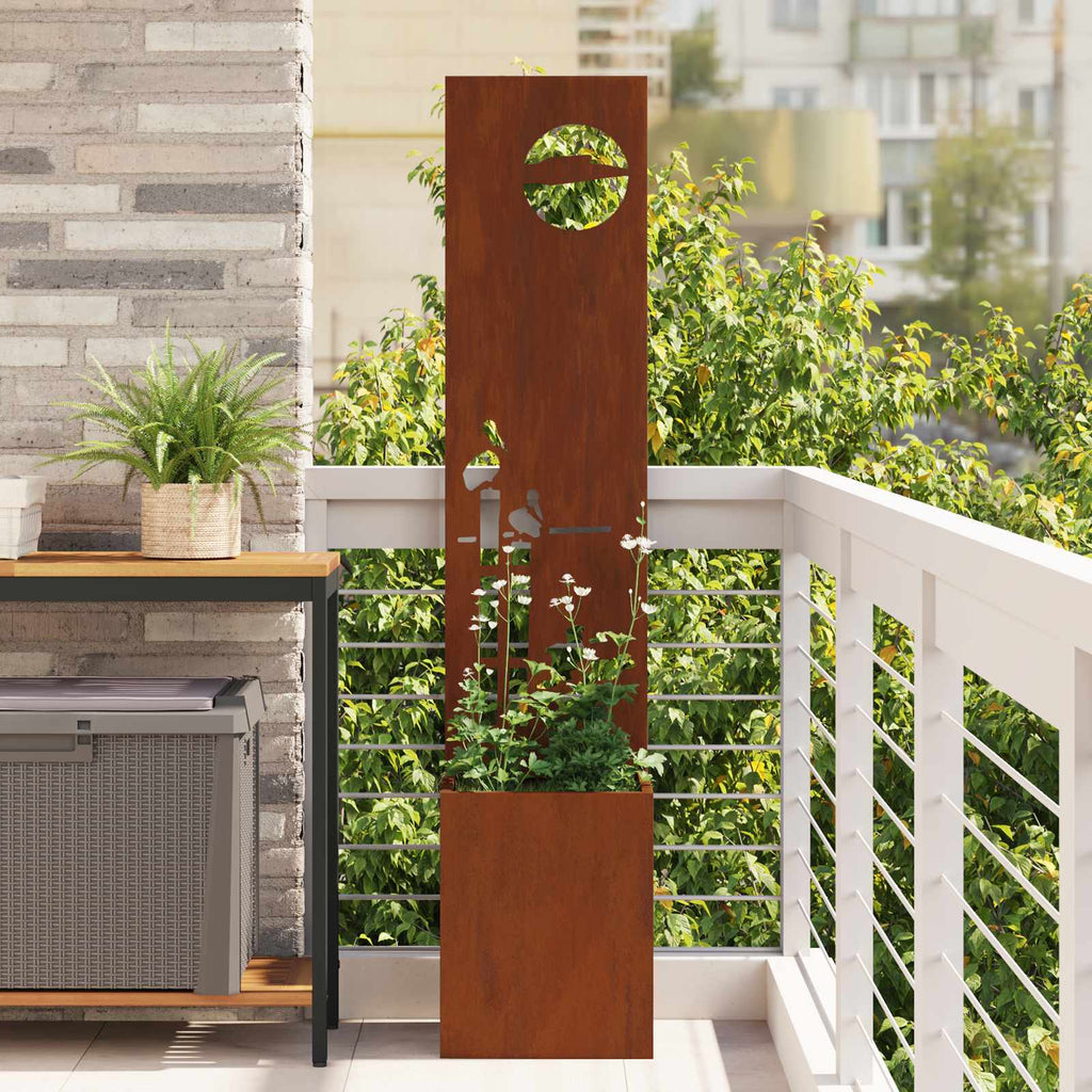Garten Sichtschutz-Leinwand Rostig 32 x 150 cm Wetterfeststahl