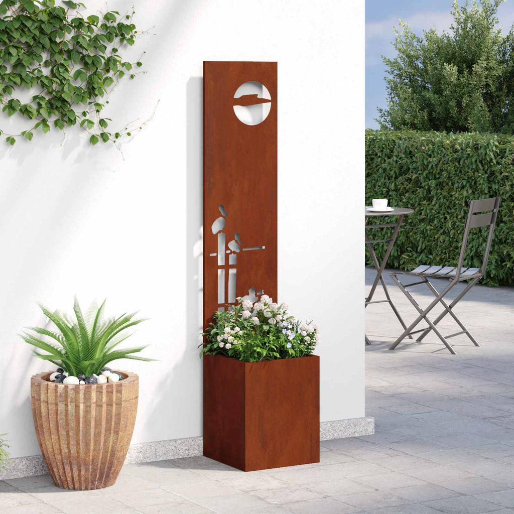 Garten Sichtschutz-Leinwand Rostig 32 x 150 cm Wetterfeststahl