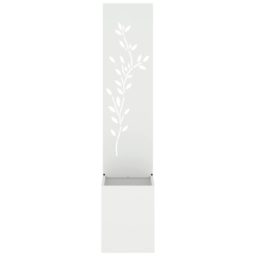 Garten Sichtschutz-Leinwand Floral Weiß 32 x 32 x 150 cm