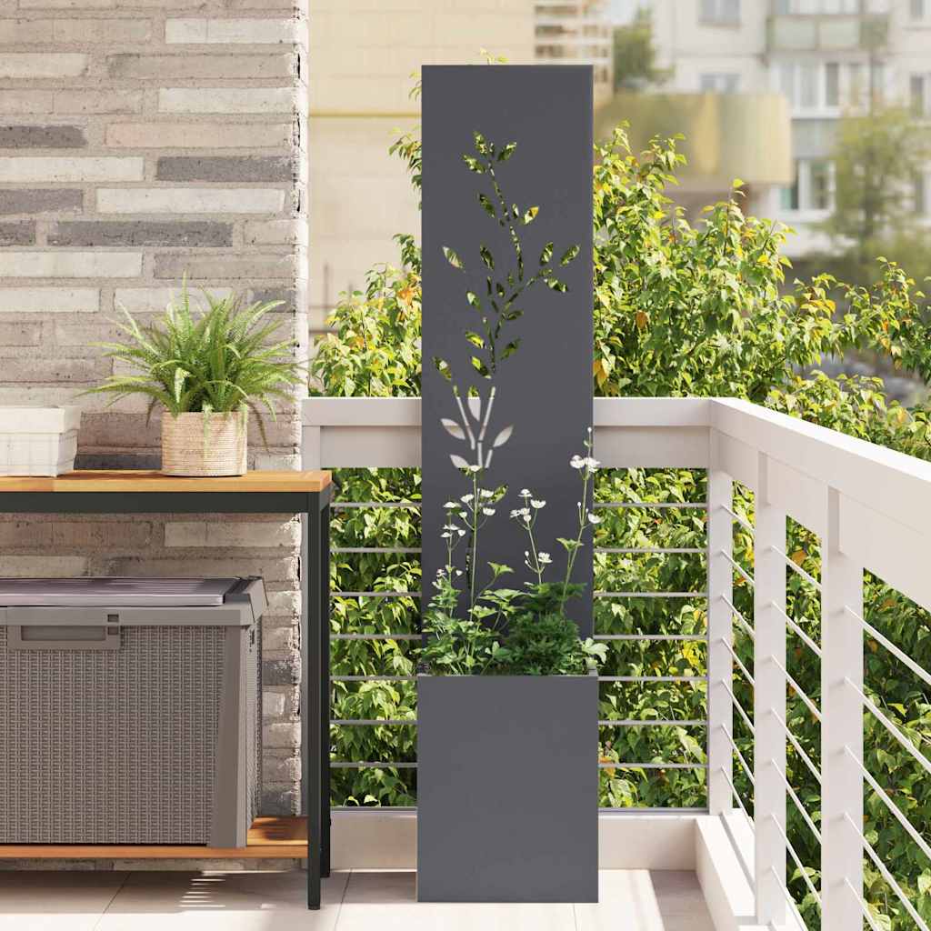 Garten Sichtschutz-Leinwand Floral Anthrazit 32 x 32 x 150 cm