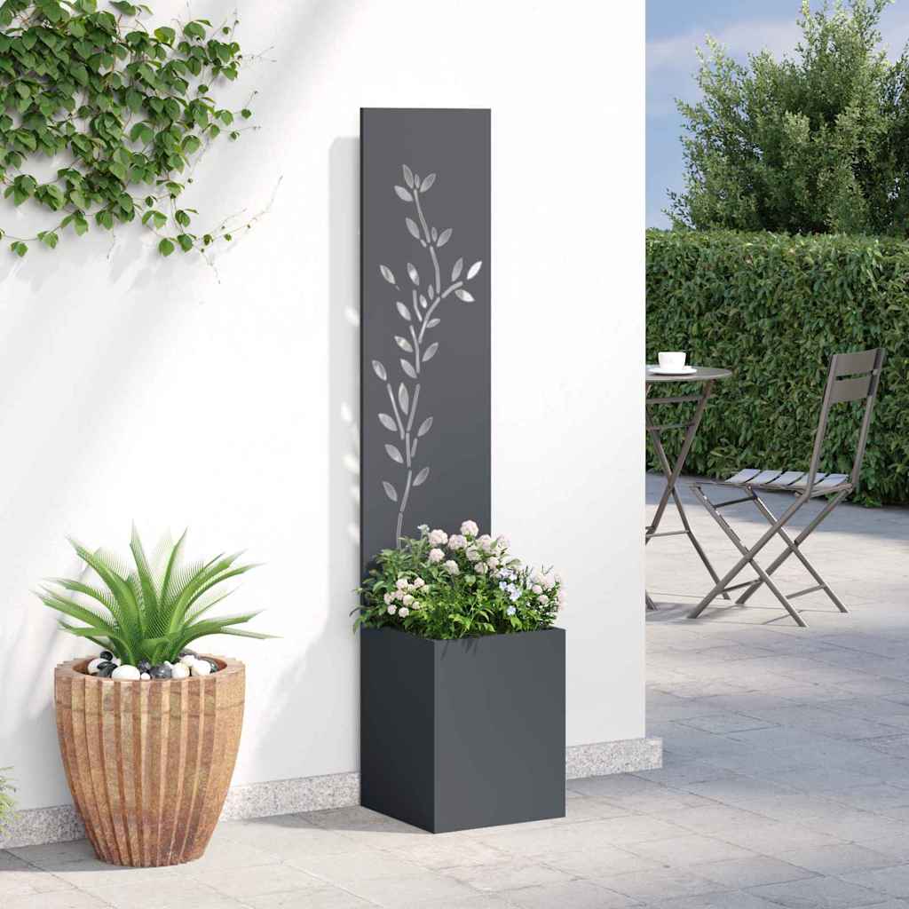 Garten Sichtschutz-Leinwand Floral Anthrazit 32 x 32 x 150 cm