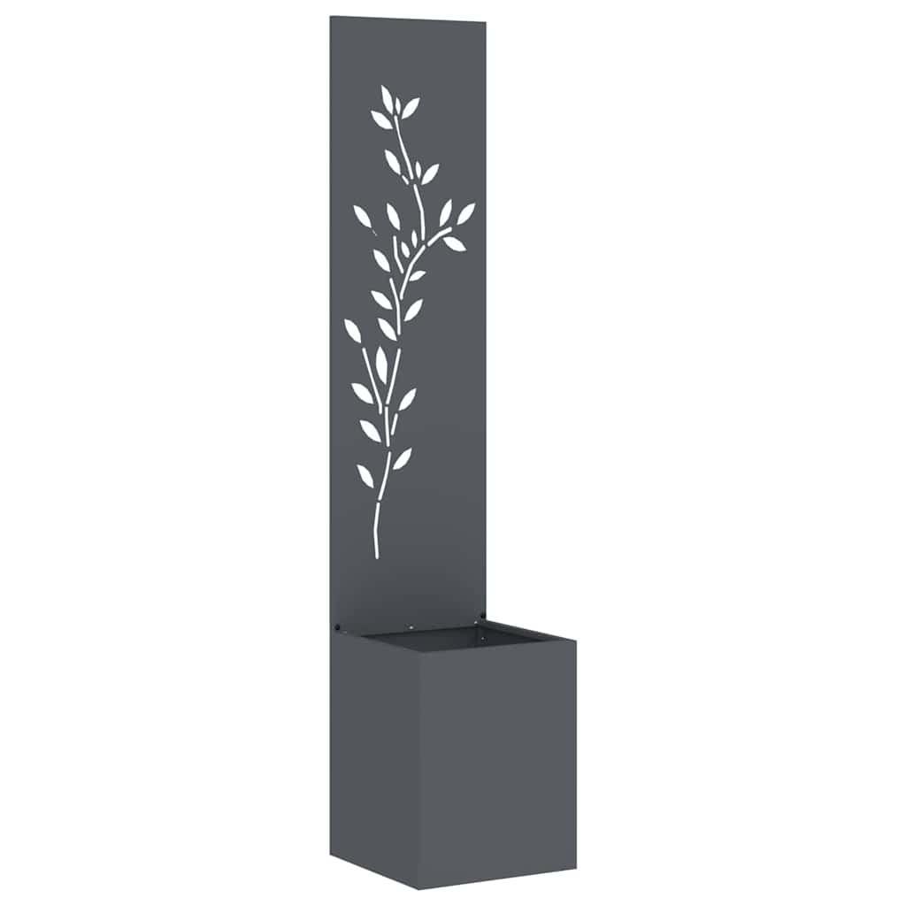 Garten Sichtschutz-Leinwand Floral Anthrazit 32 x 32 x 150 cm