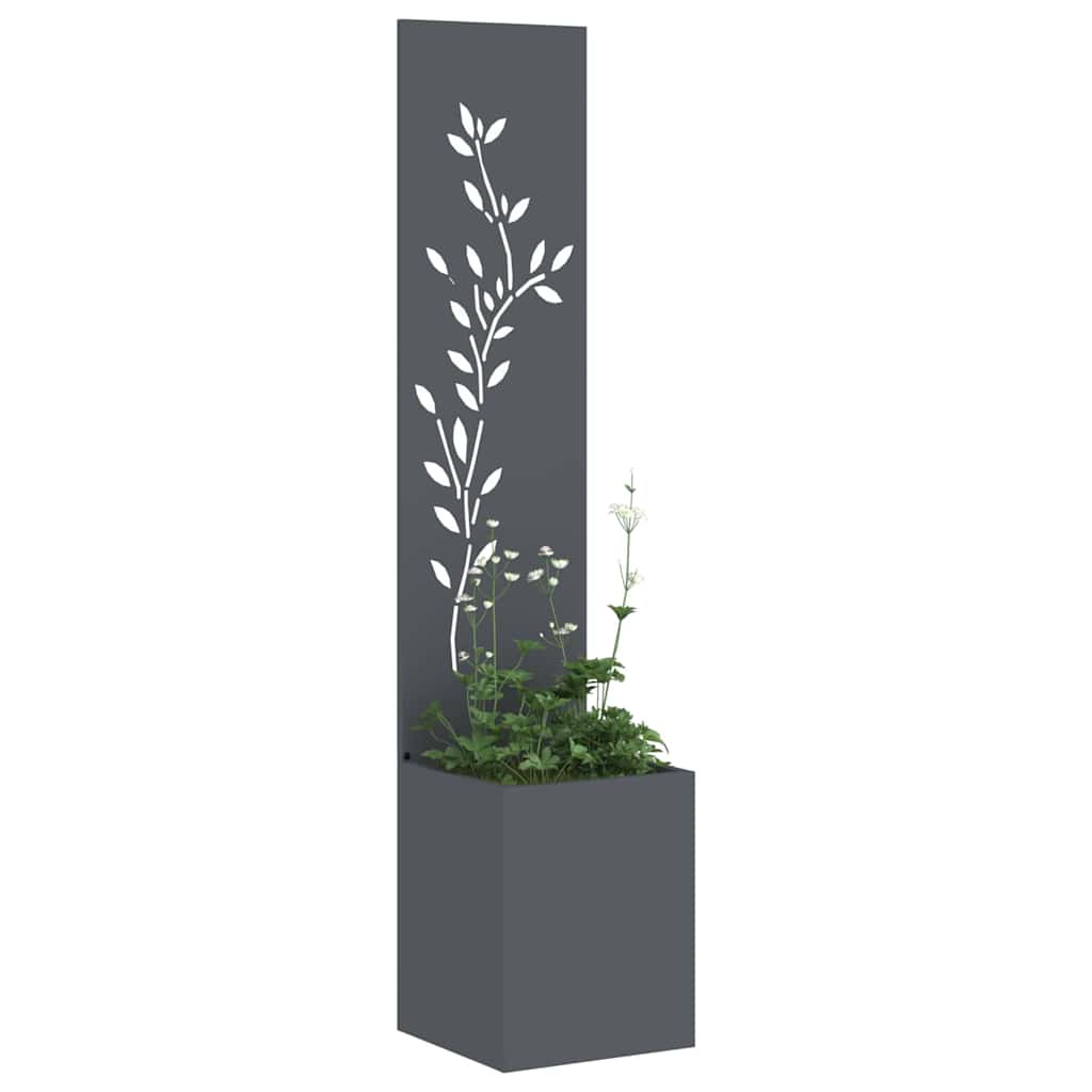 Garten Sichtschutz-Leinwand Floral Anthrazit 32 x 32 x 150 cm