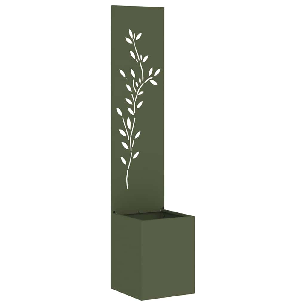 Garten Sichtschutz-Leinwand Floral Olivgrün 32 x 32 x 150 cm