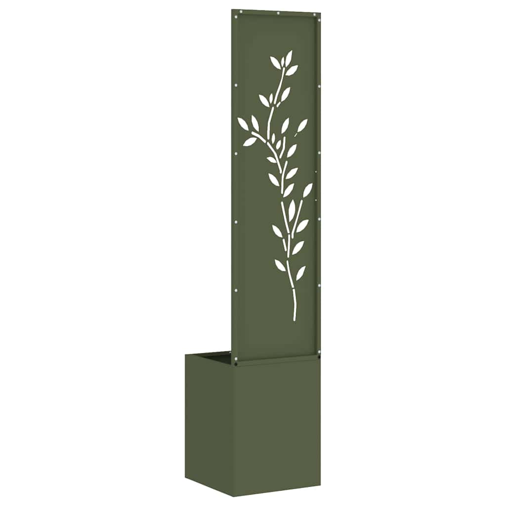 Garten Sichtschutz-Leinwand Floral Olivgrün 32 x 32 x 150 cm